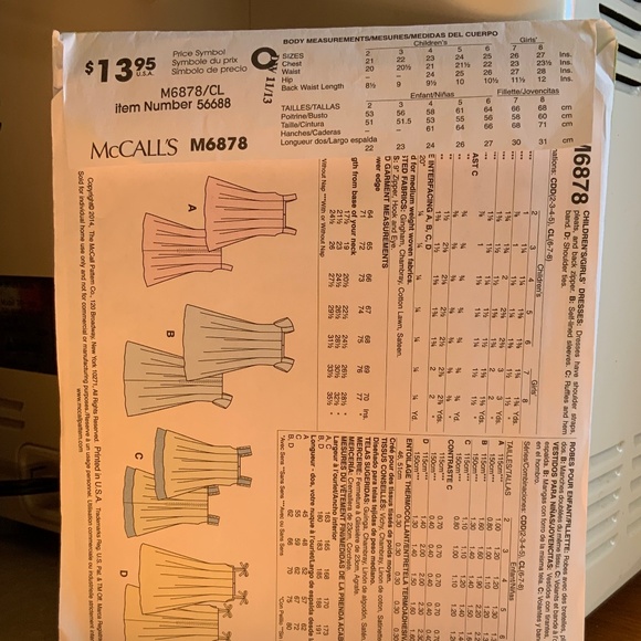 🧸 4 patterns for $20 … McCALL’S Sewing Pattern - Girls 6-7-8 - Picture 2 of 4